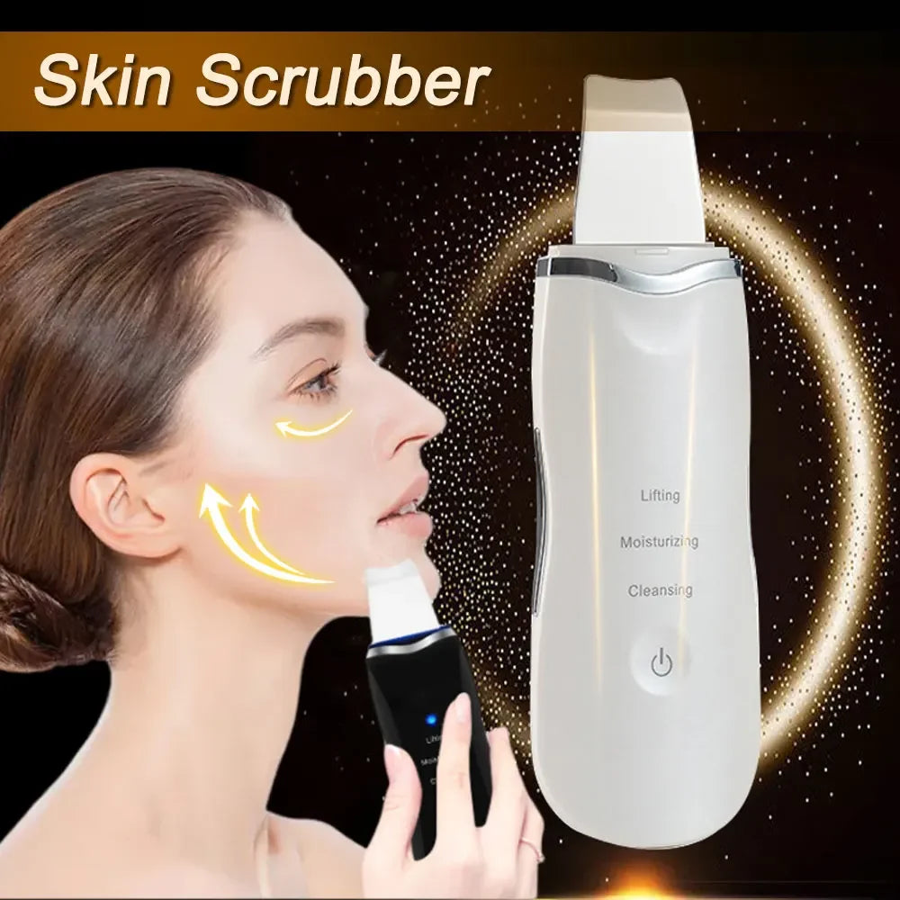 Glow Up: Ultrasonic Facial Scrubber for Radiant, Clear Skin