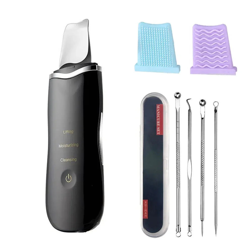 Glow Up: Ultrasonic Facial Scrubber for Radiant, Clear Skin