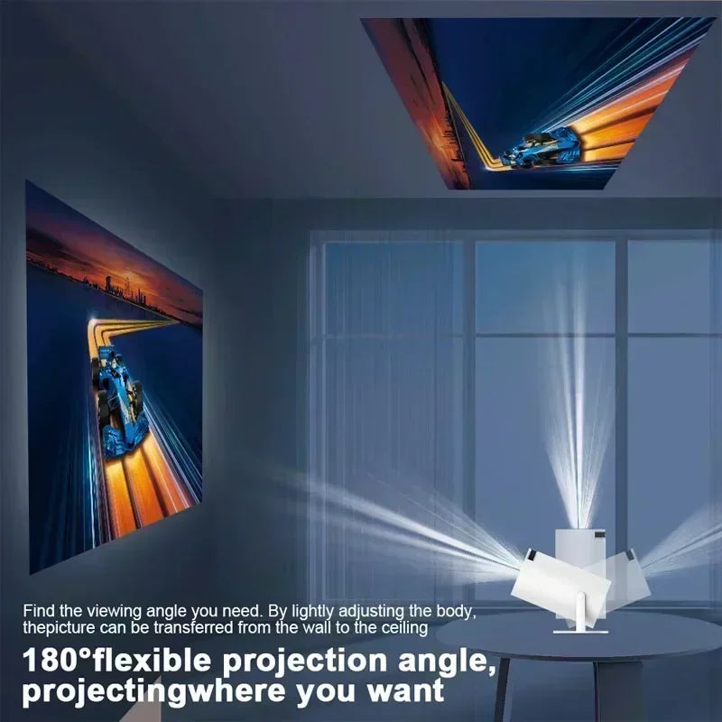 Android 11 Portable Projector with WiFi6 - 720p HD, 200 ANSI Lumens