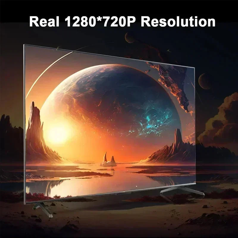 Android 11 Portable Projector with WiFi6 - 720p HD, 200 ANSI Lumens
