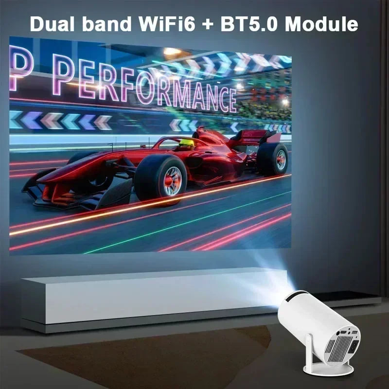 Android 11 Portable Projector with WiFi6 - 720p HD, 200 ANSI Lumens