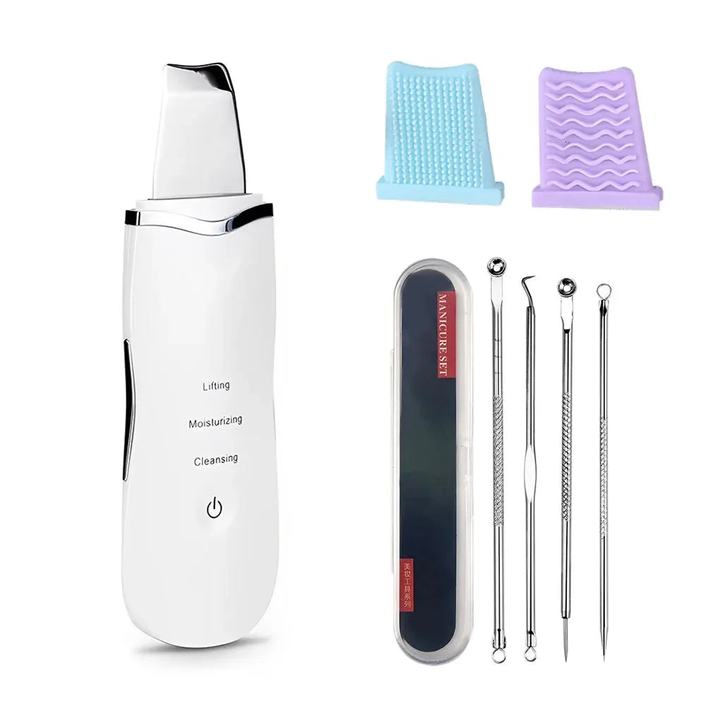 Glow Up: Ultrasonic Facial Scrubber for Radiant, Clear Skin