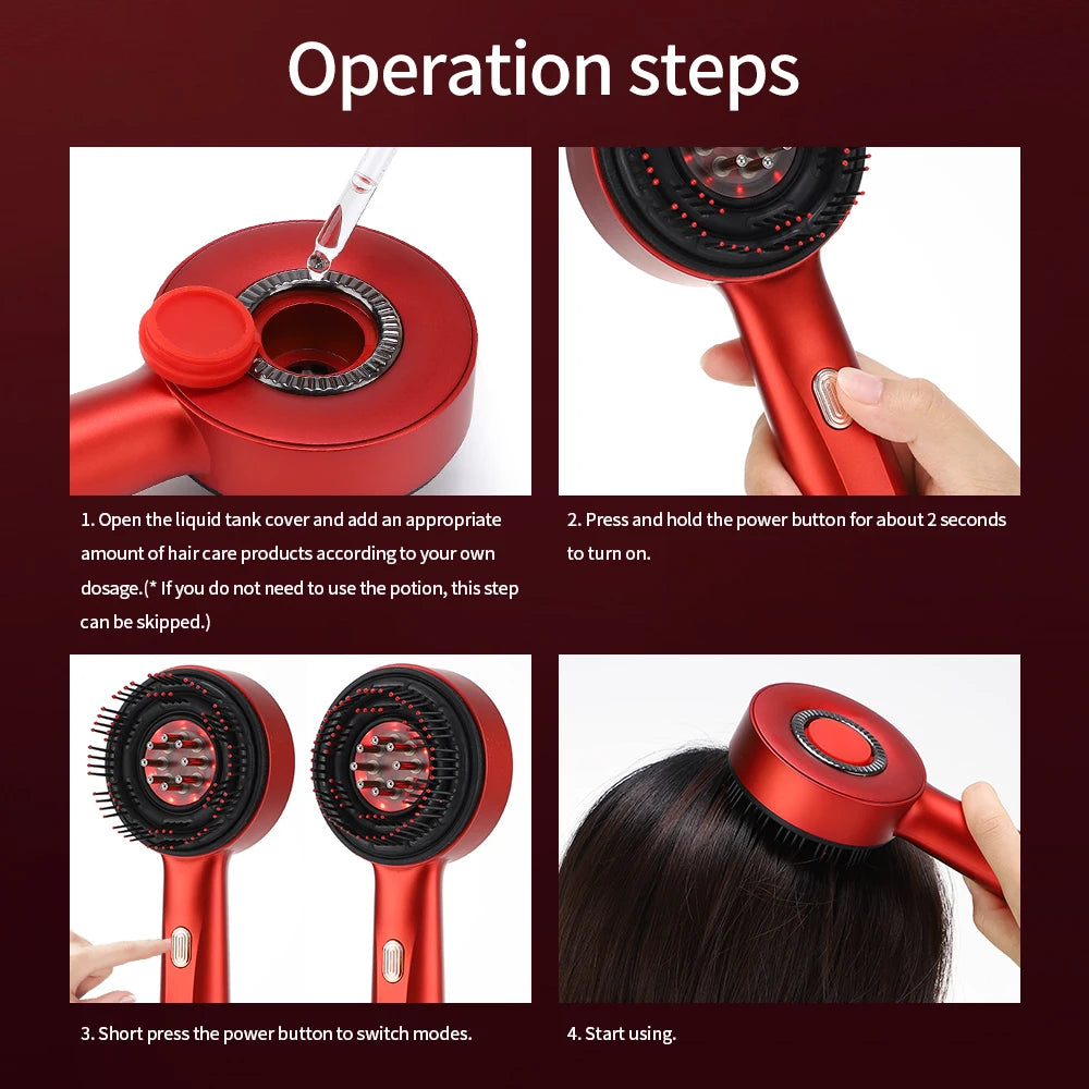Red Light Scalp Therapy Comb | Hair Growth & Scalp Massage Tool